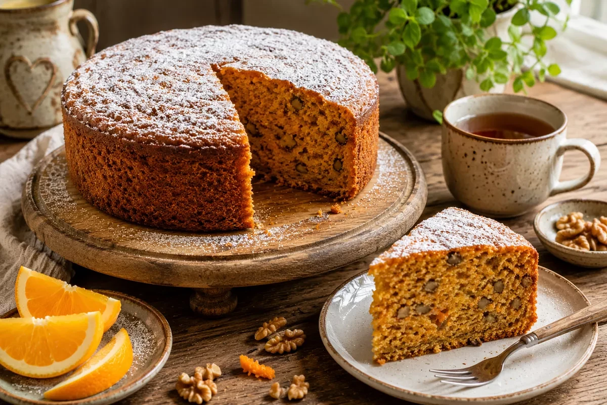 Домашний морковный кекс с апельсиновой цедрой, орехами и теплыми пряностями

🔸 Подсушиваем 80–90 г 