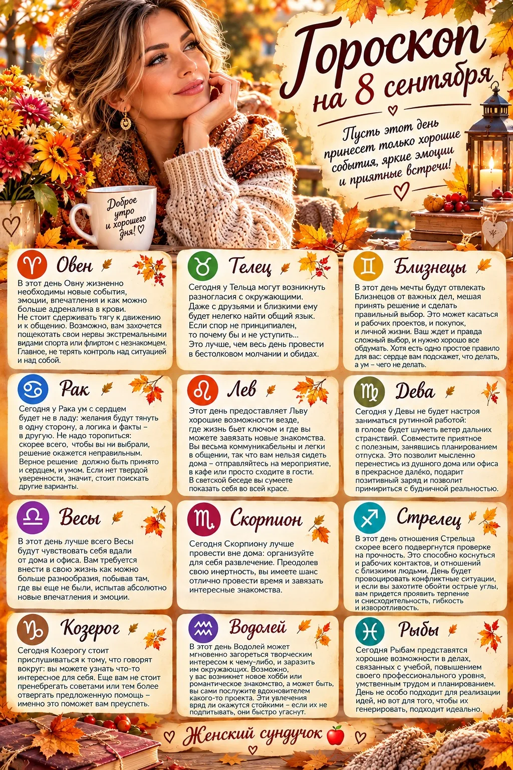 Гороскоп на завтра🍁