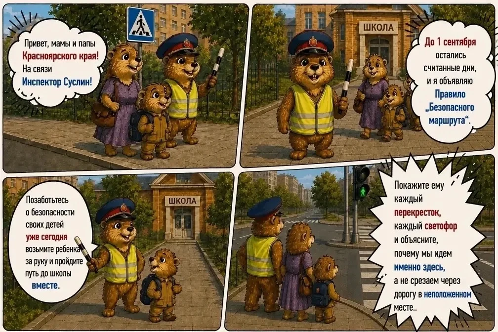 🚸 А вот и первое правило от Инспектора Суслина: безопасный маршрут «Дом - школа - дом»
