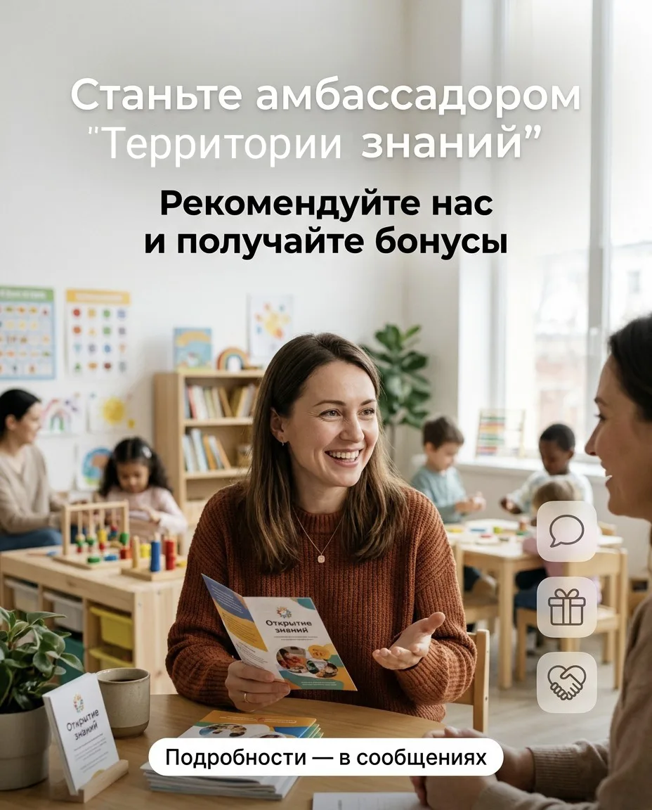 Станьте амбассадором центра «Территория знаний» и получайте бонусы! 💸