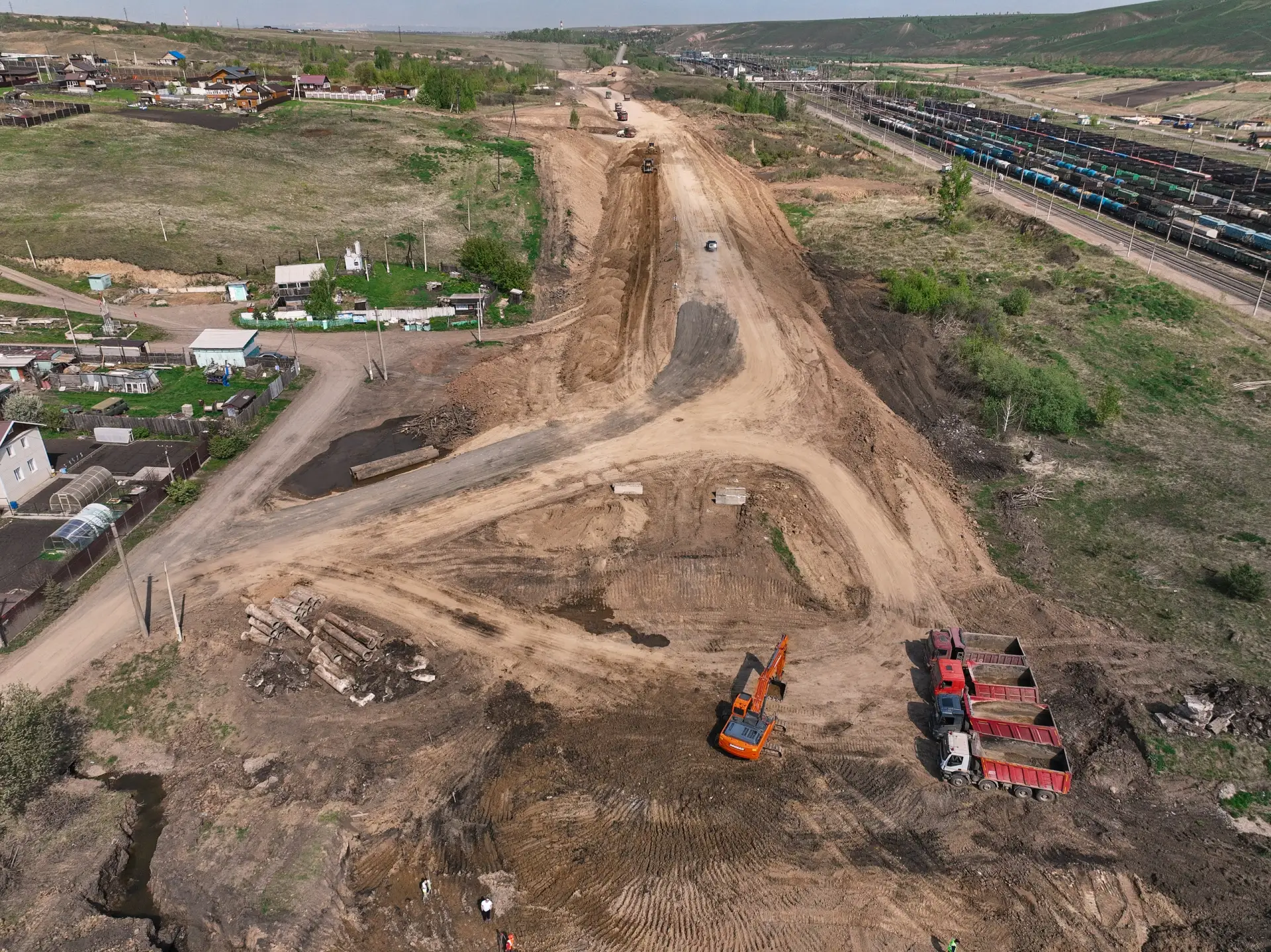 📸 Реконструкция трассы Красноярск - Кузнецово - Зыково, вид сверху.