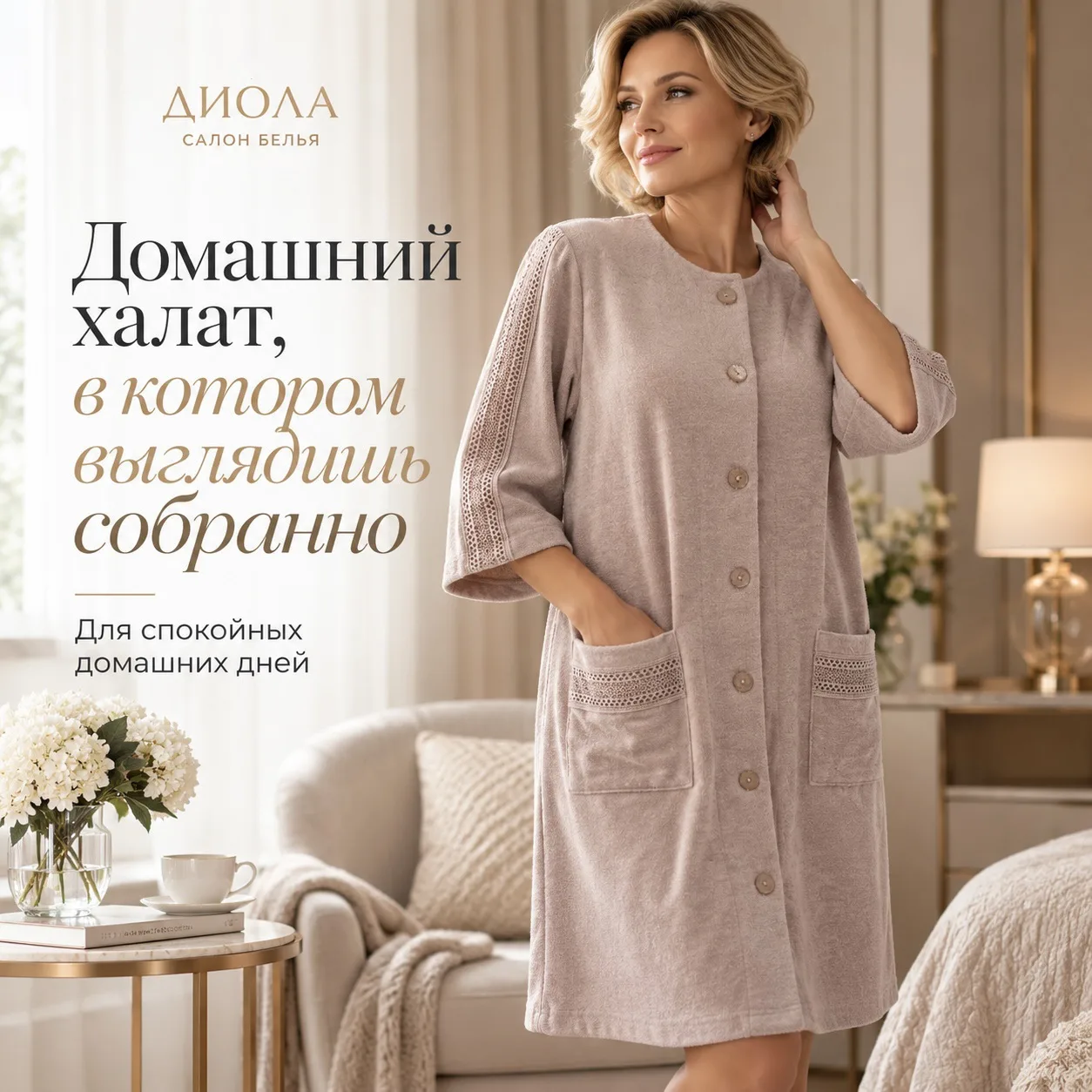 🔥Новинка ХАЛАТ бренда Belarusachka в цвете «Шанель».