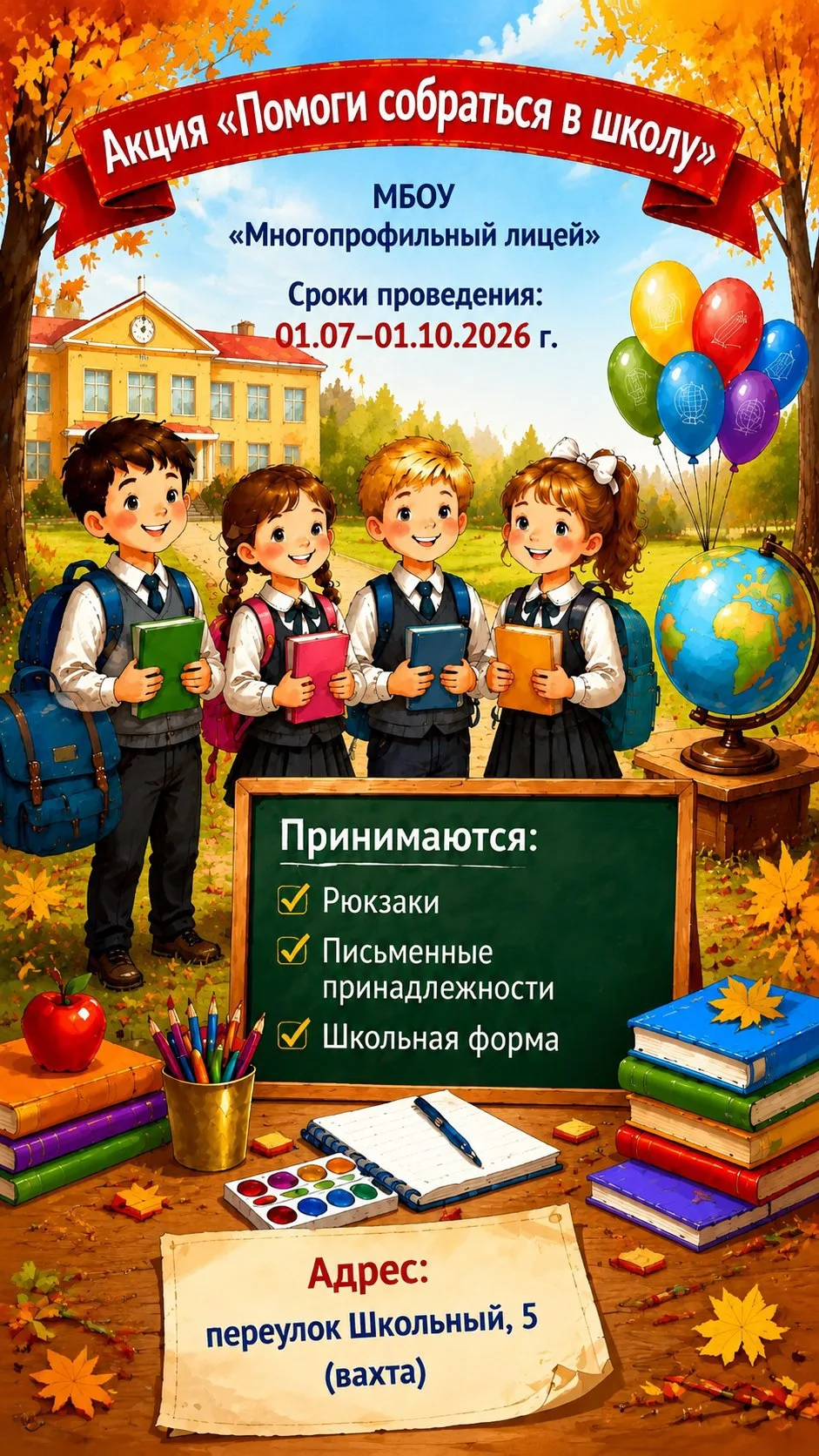 В МБОУ «Многопрофильный лицей» 1 июля стартовала традиционная благотворительная акция «Помоги собрат