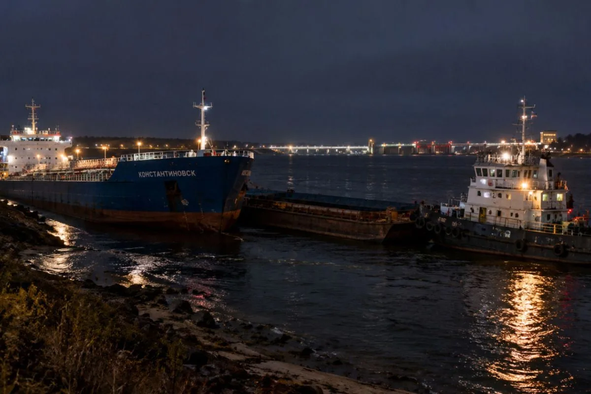 🚢 Происшествие на Волге. В Нижегородской области сели на мель сразу два судна: танкер ...