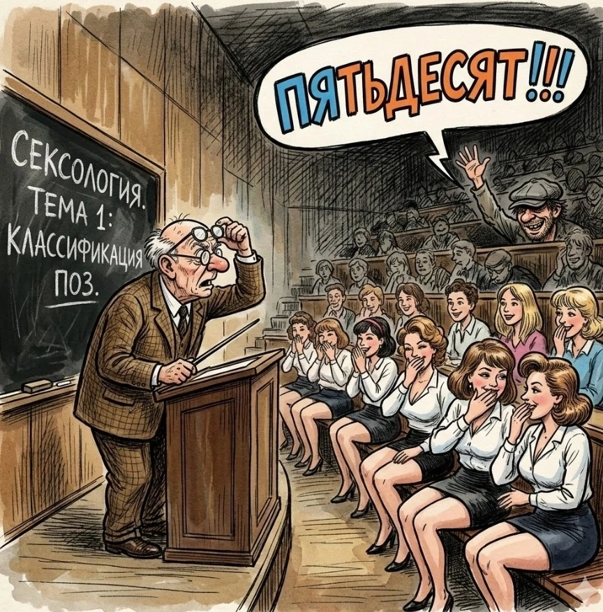 В медицинском институте на лекции по сексологии преподаватель обращается к аудитории: