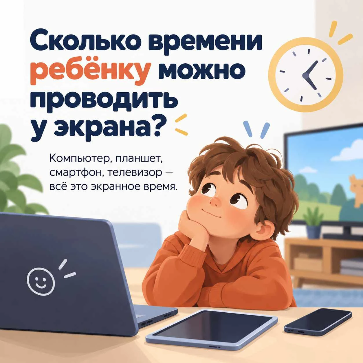 📱 «Ещё пять минут» — знакомая история? Договориться о времени у экрана бывает непросто...