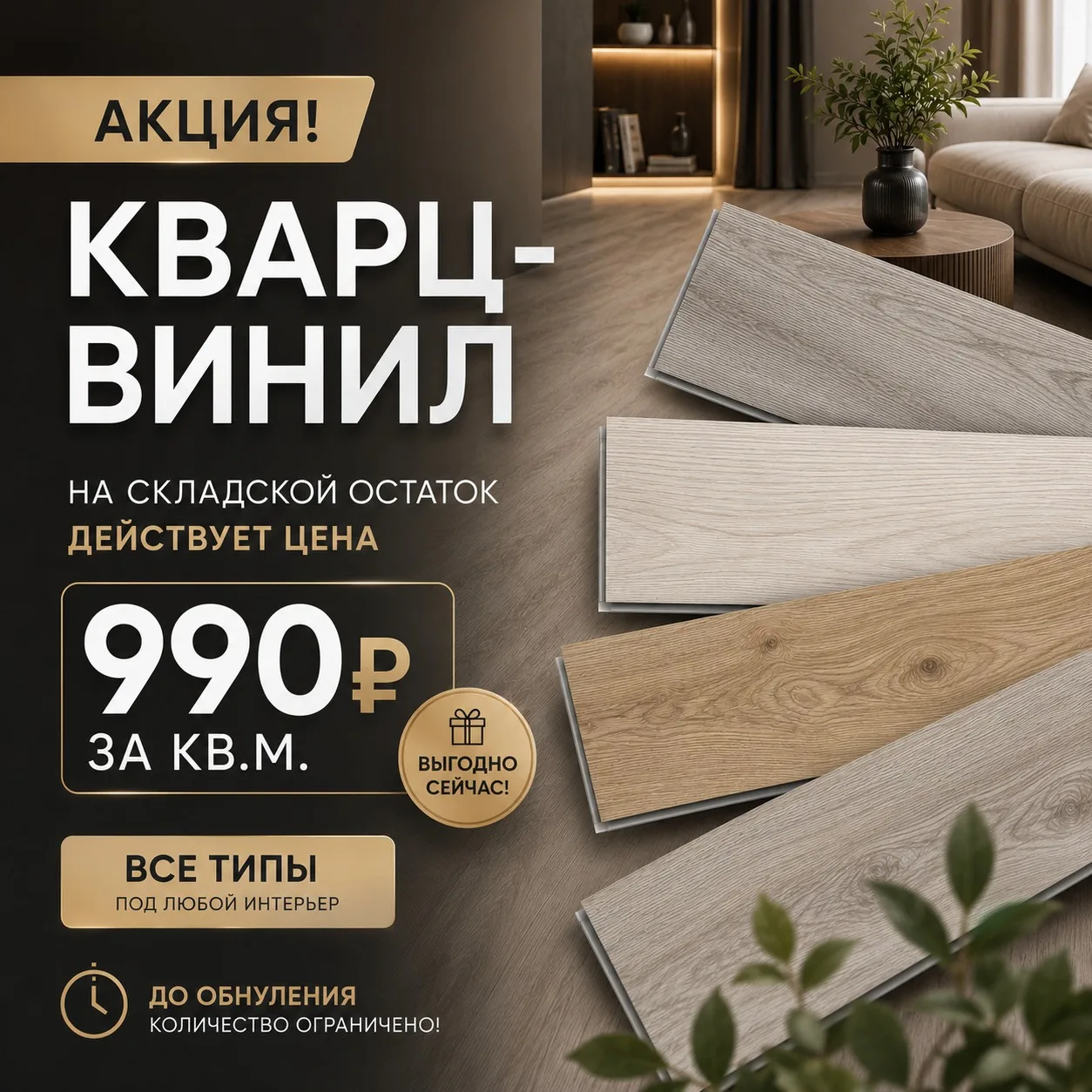 🔥 АКЦИЯ НА КВАРЦ-ВИНИЛ!