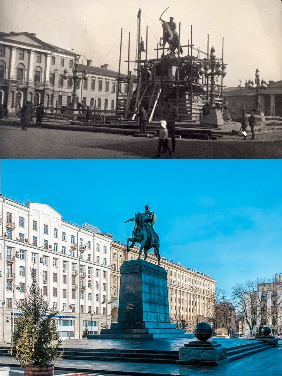 📍Тверская площадь.  

1918/2023 год.

💡Первомай 1918 года московская советская власть решила встре
