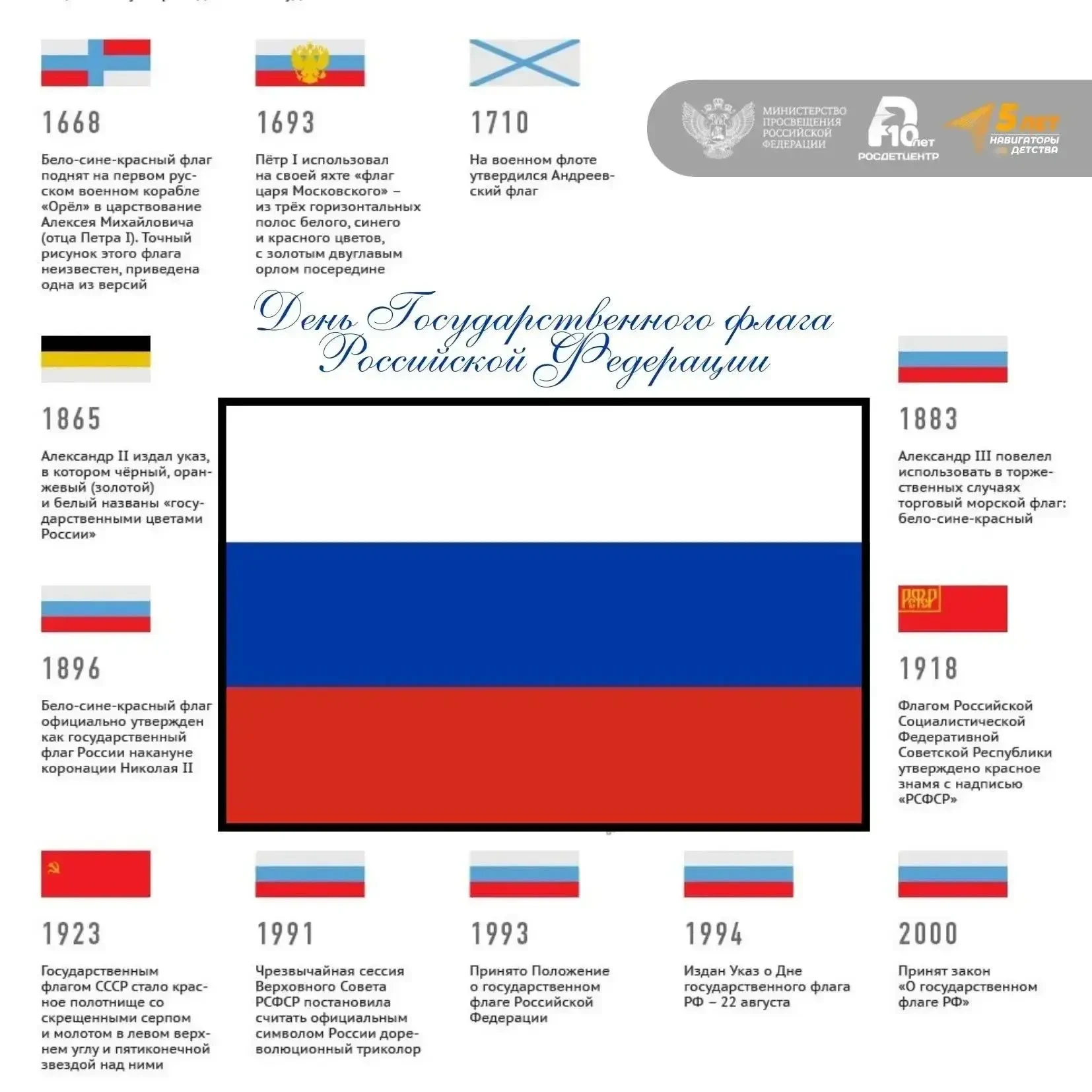 🎉 День Государственного флага РФ — 22 августа!
