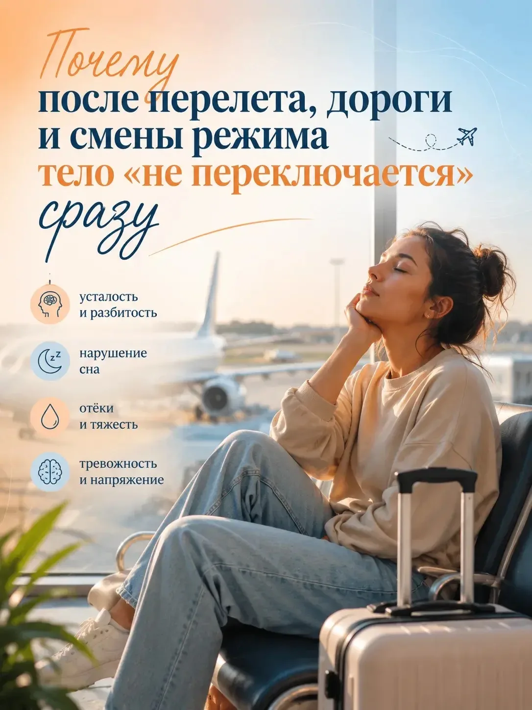 ✈️ Почему после перелёта, дороги и смены режима тело не «переключается» сразу?