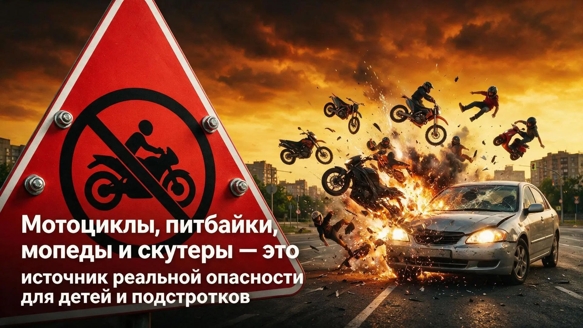 Мотоциклы, питбайки, мопеды и скутеры — это не игрушка, а транспортное средство, которо...