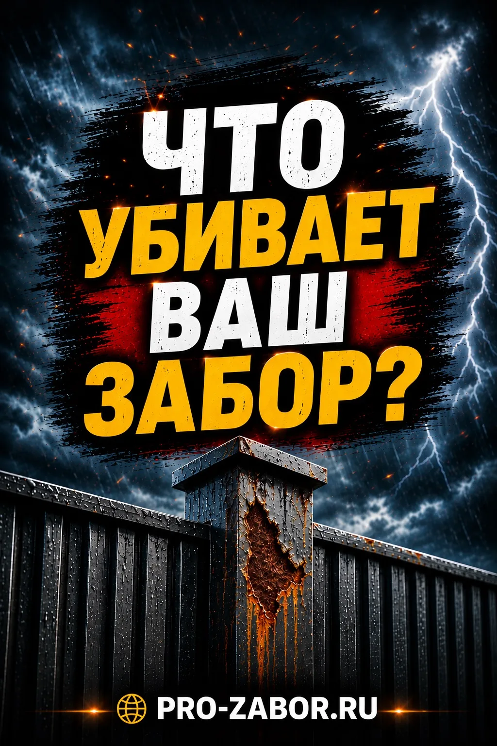 💥 Что убивает забор?

👉 вода
👉 влажность
👉 снег
👉 перепады температур

📌 Любой скол или царапи