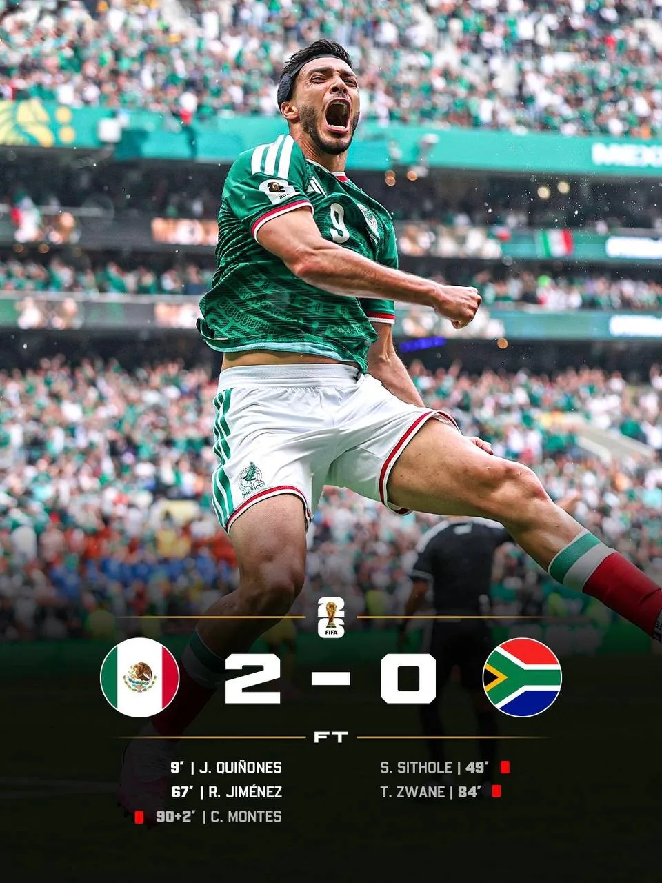 ✔️🇲🇽 Мексика начинает турнир с победы!

🟥 Сегодня мы с вами увидели сразу три удаления, а это рек