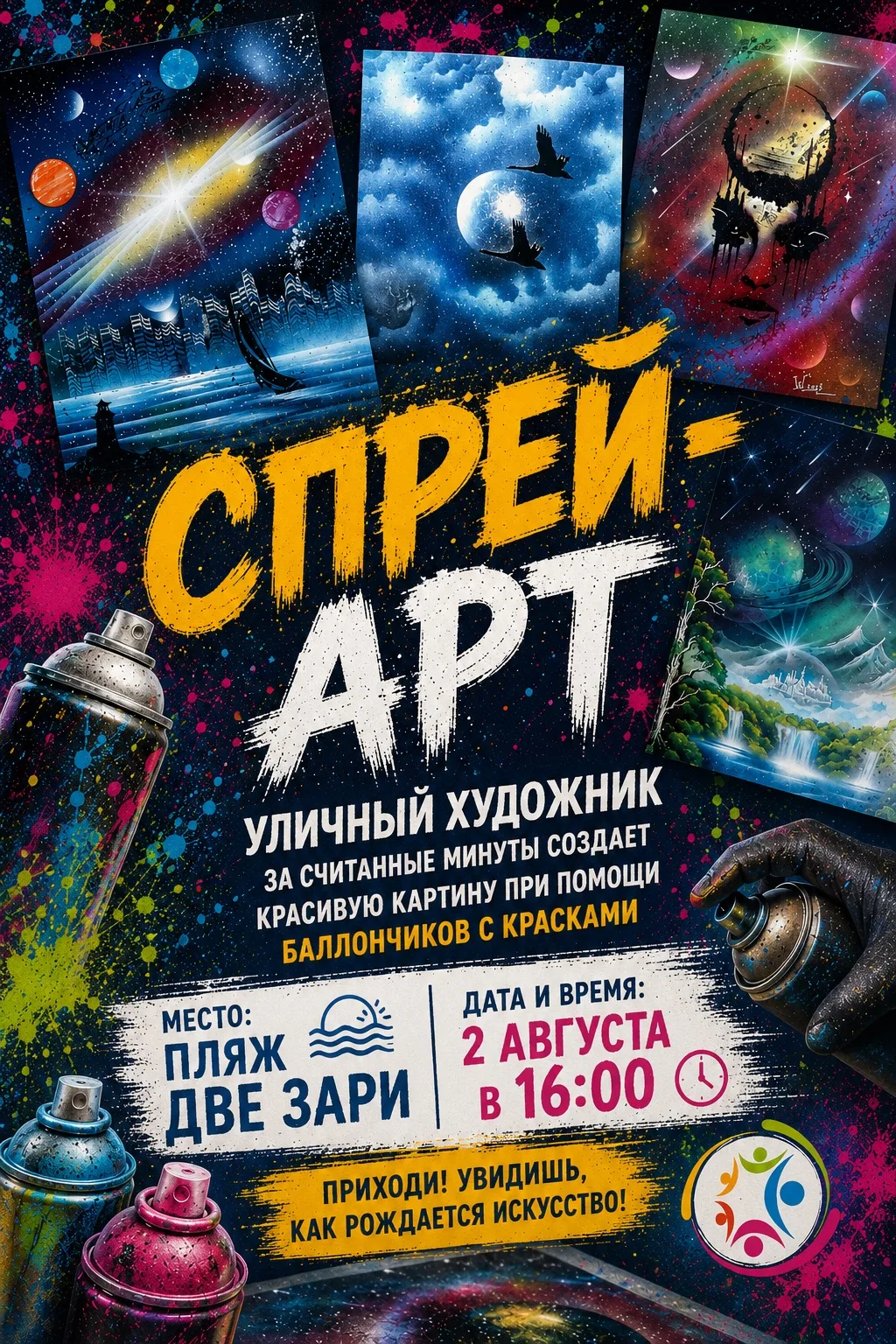 Мастер-класс СПРЕЙ-АРТ🎨🔥

Невероятный мастер-класс, где уличный художник буквально за считанные ми