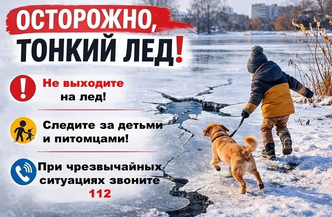 Весной лёд на водоёмах особенно опасен! Даже если лёд кажется толстым, он может быть непрочным и скр
