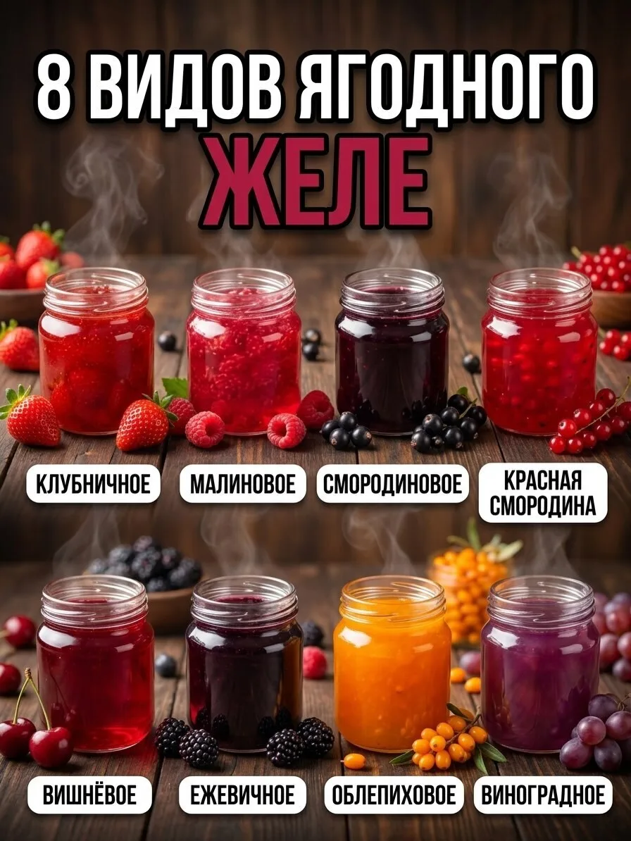 8 видов ягодного желе на зиму — красиво, ярко, вкусно!