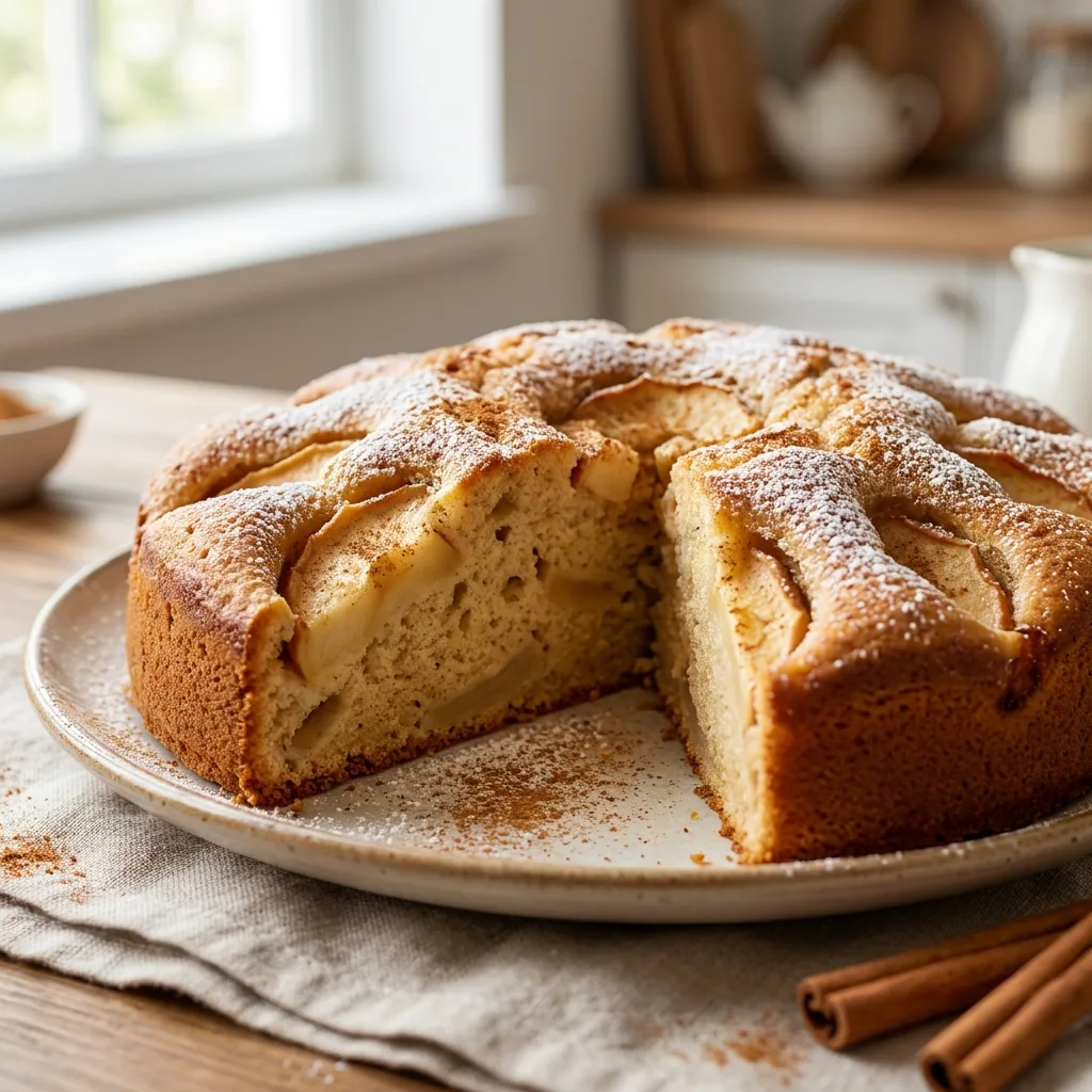 Шарлотка с яблоками и корицей