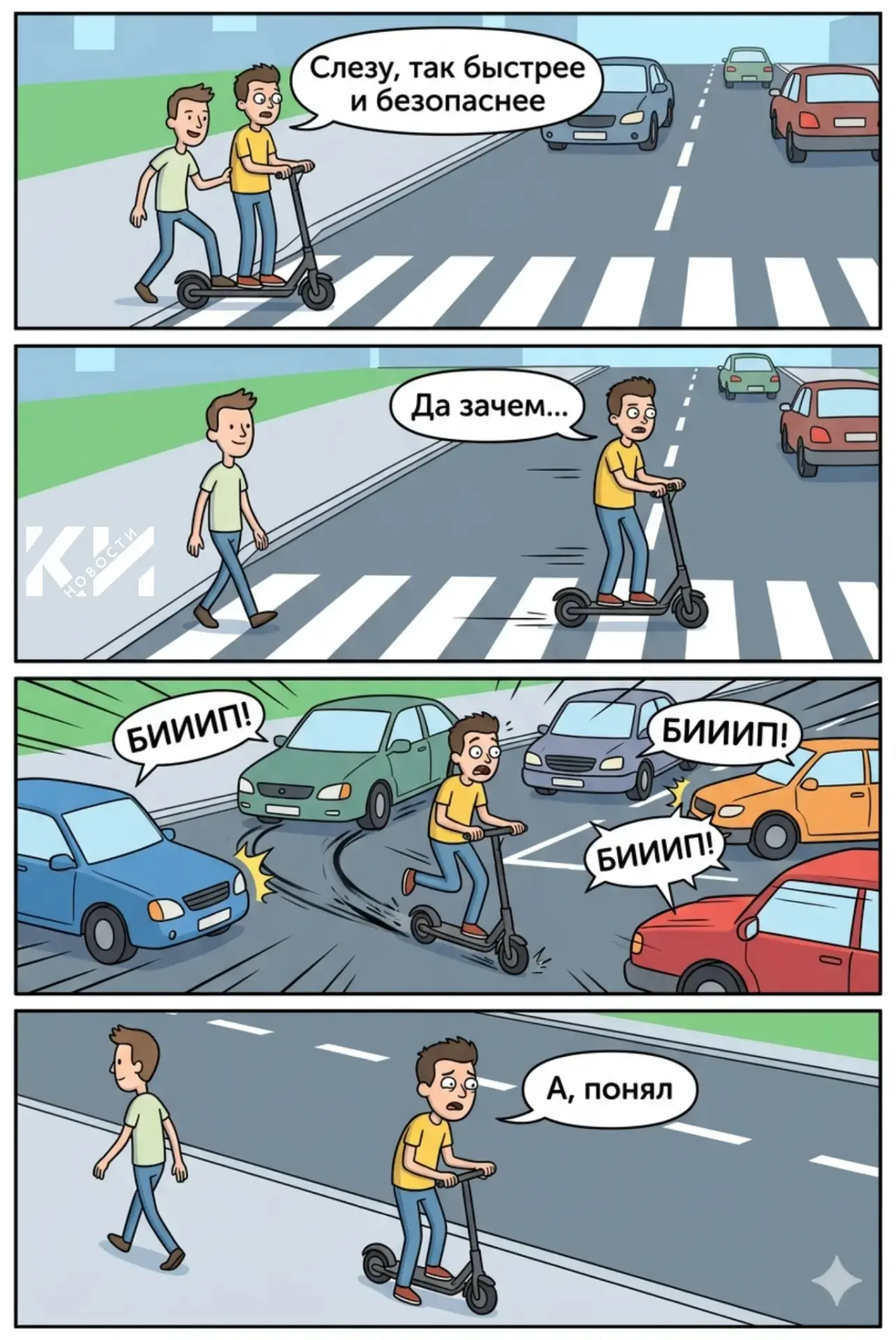 🛴 Чем теплее на улице, тем больше самокатчиков  Самое время напомнить базовые правила безопасности (