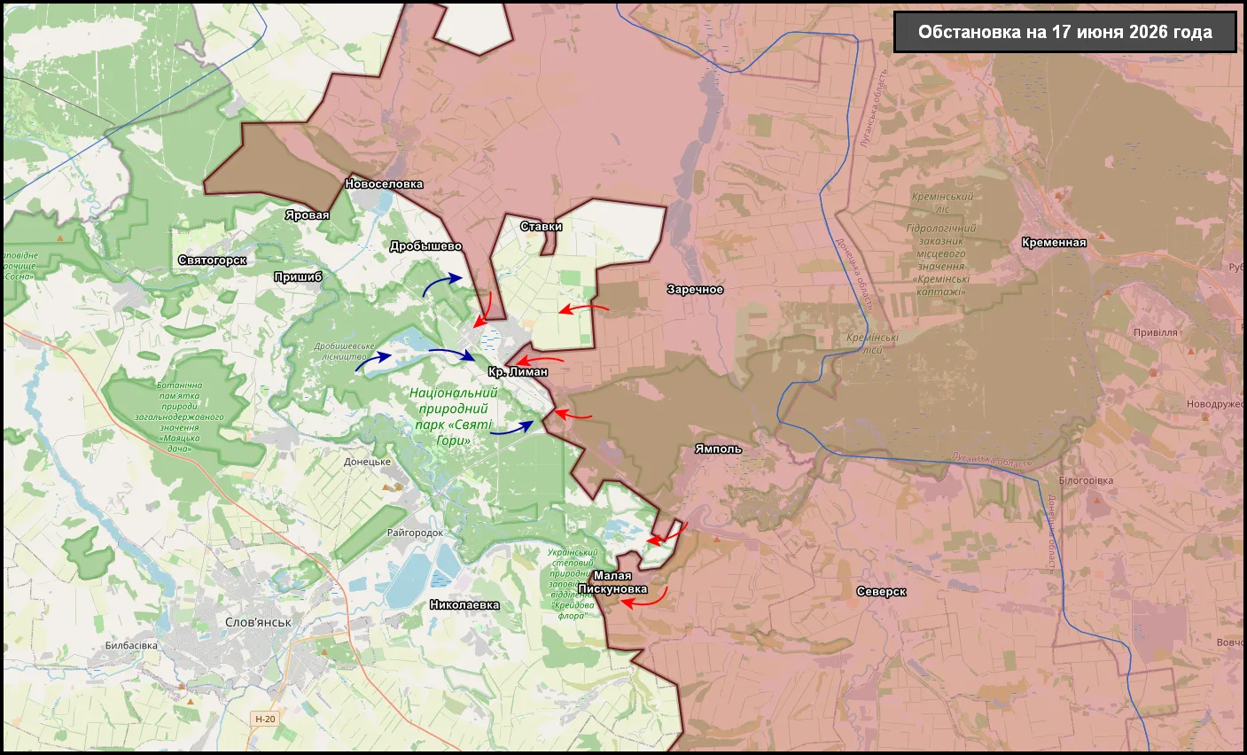 ⚡️🇷🇺 Обстановка на фронте на утро 17.06.2026

▫️Красный Лиман:
Российские подразделения продвигают