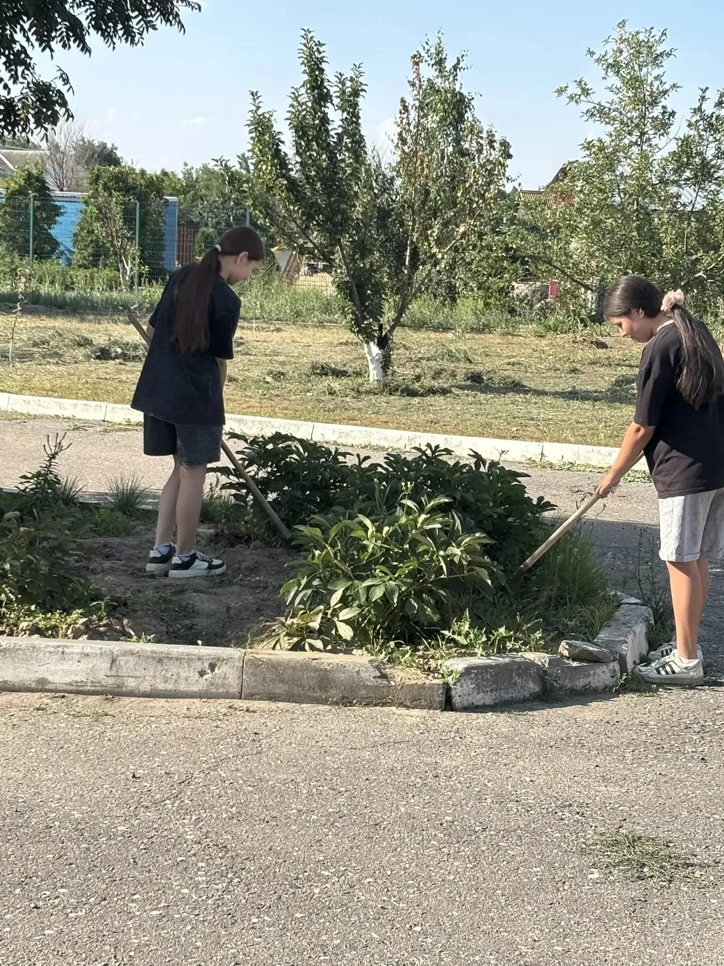 В рамках работы летней досуговой площадки  продолжается  трудовой десант.  «Трудовой десант» — это ф