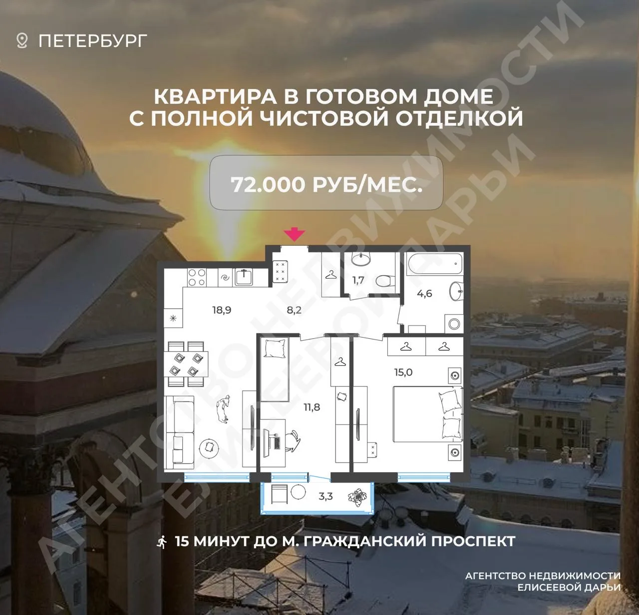 Готовая евротрешка в Петербурге рядом с тремя станциями метро - разбор сделки нашей кли...