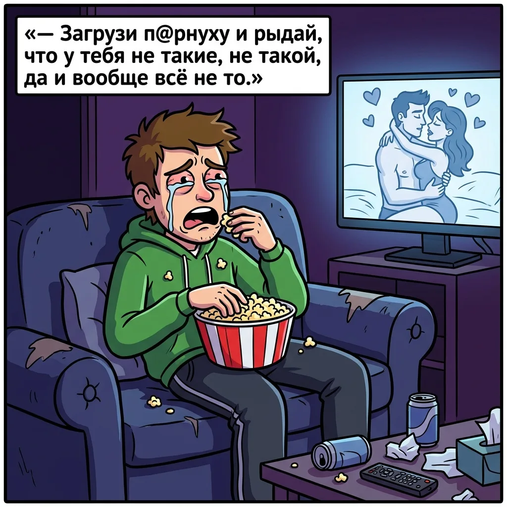 — Какой фильм посоветуешь загрузить, чтобы можно было поплакать?
— Загрузки п@рнуху и рыдай, что у т