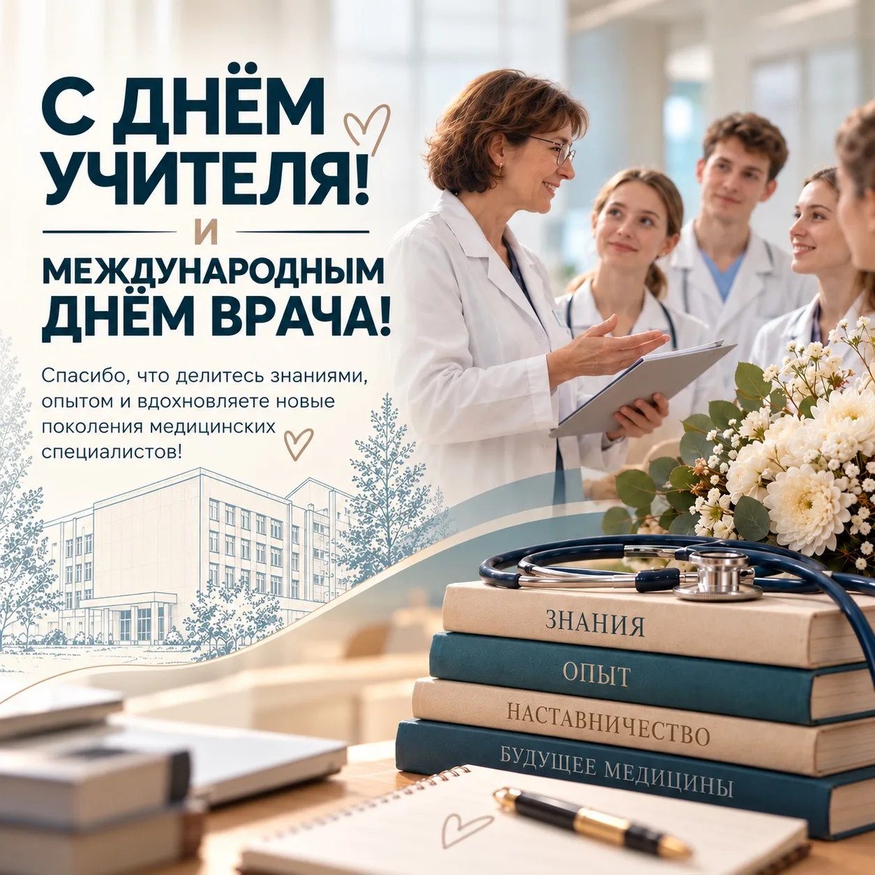 Сегодня особенный день, в который соединились два профессиональных праздника - День учи...