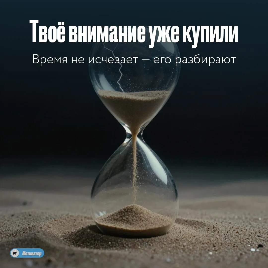 Твоё внимание уже купили

Люди говорят: «У меня нет времени».

Но время редко исчезает. Его разбираю