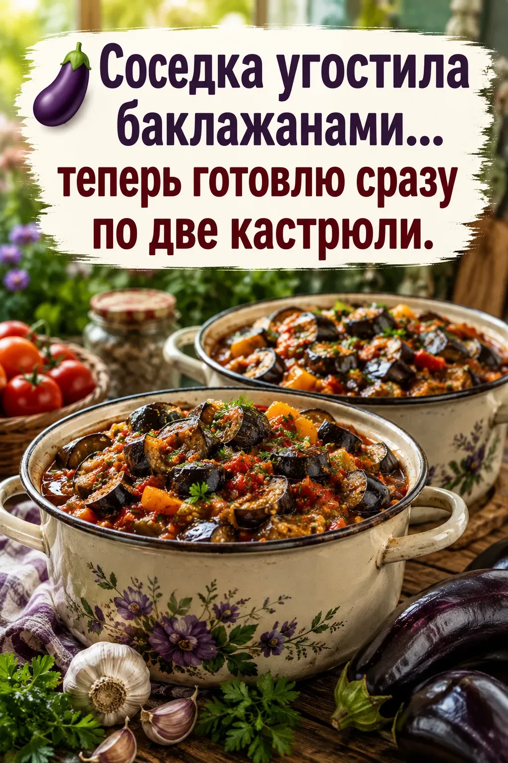 🍆 Соседка угостила баклажанами… теперь готовлю сразу по две кастрюли.