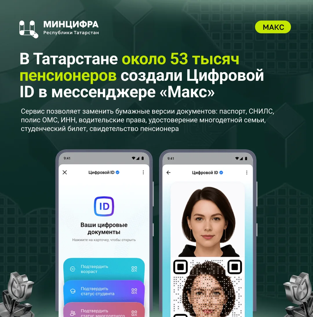 В Татарстане за три месяца число пенсионеров, оформивших Цифровой ID в мессенджере «Мак...