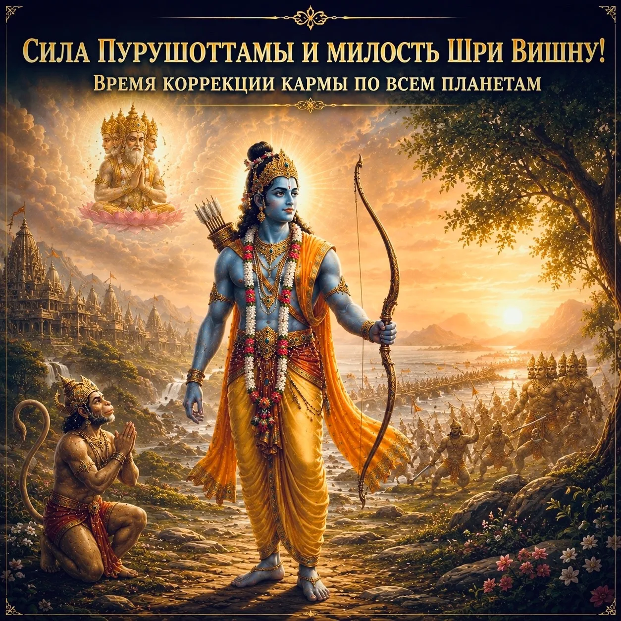 ✨ МОГУЩЕСТВО МЕСЯЦА ПУРУШОТТАМА И ВИШНУ: РАМА АВАТАР — ГАРМОНИЗАЦИЯ СОЛНЦА