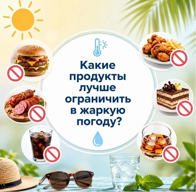 🫜 Какие продукты следует ограничить в жару и почему?
