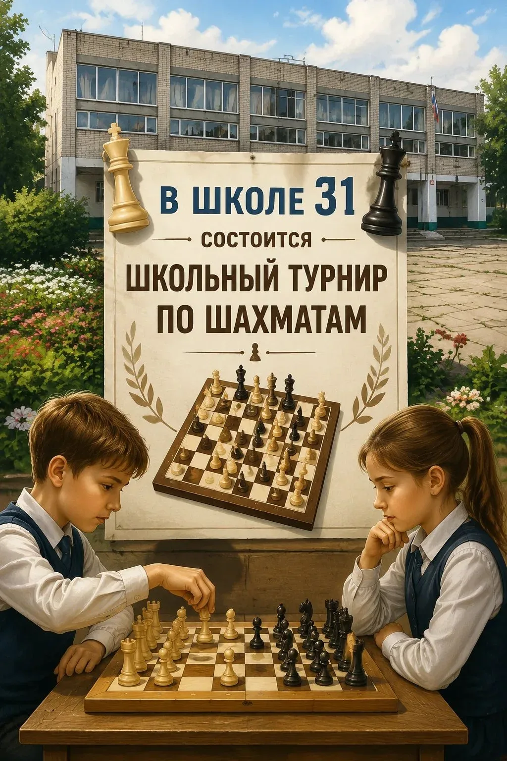 🎲 Школьный турнир по шахматам!