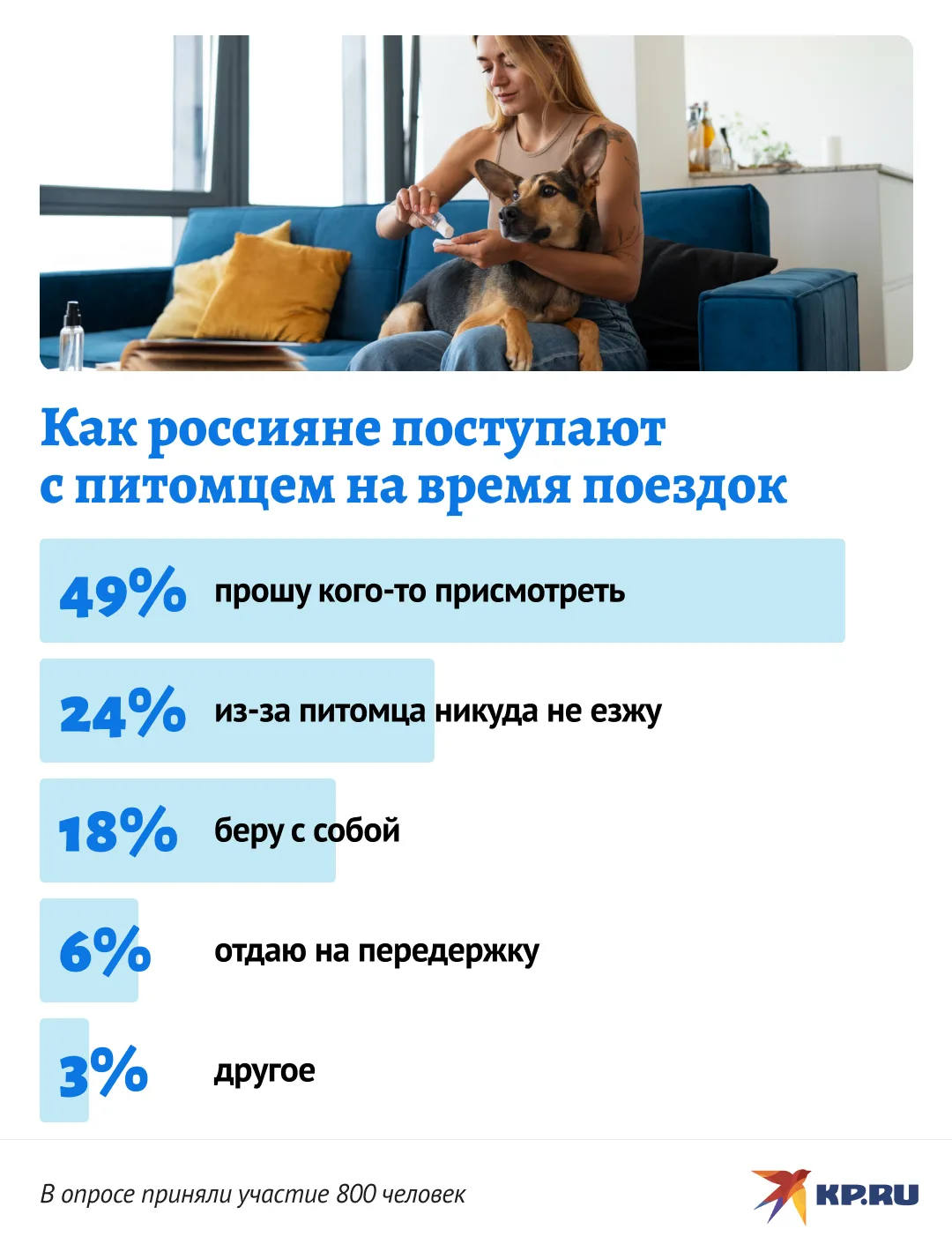 📊 Россияне рассказали KP.RU, как поступают с питомцами на время отпуска