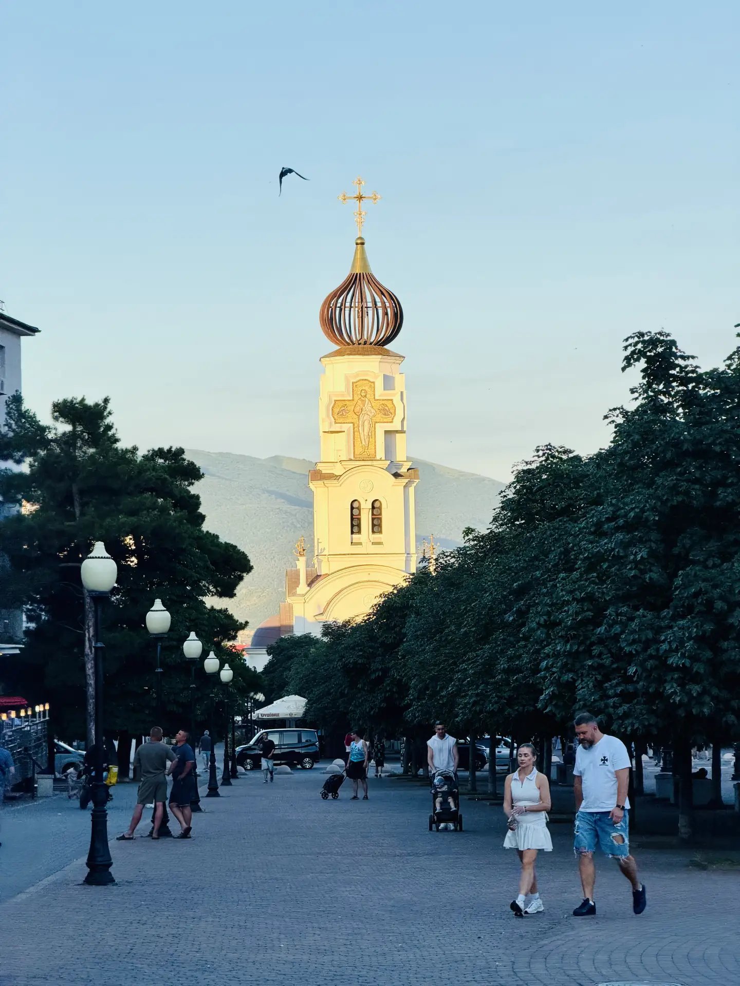 Вечерняя атмосфера Новороссийска 🩷Женя первый раз покоряет фонтан и немного опасается) 
Владимир сп