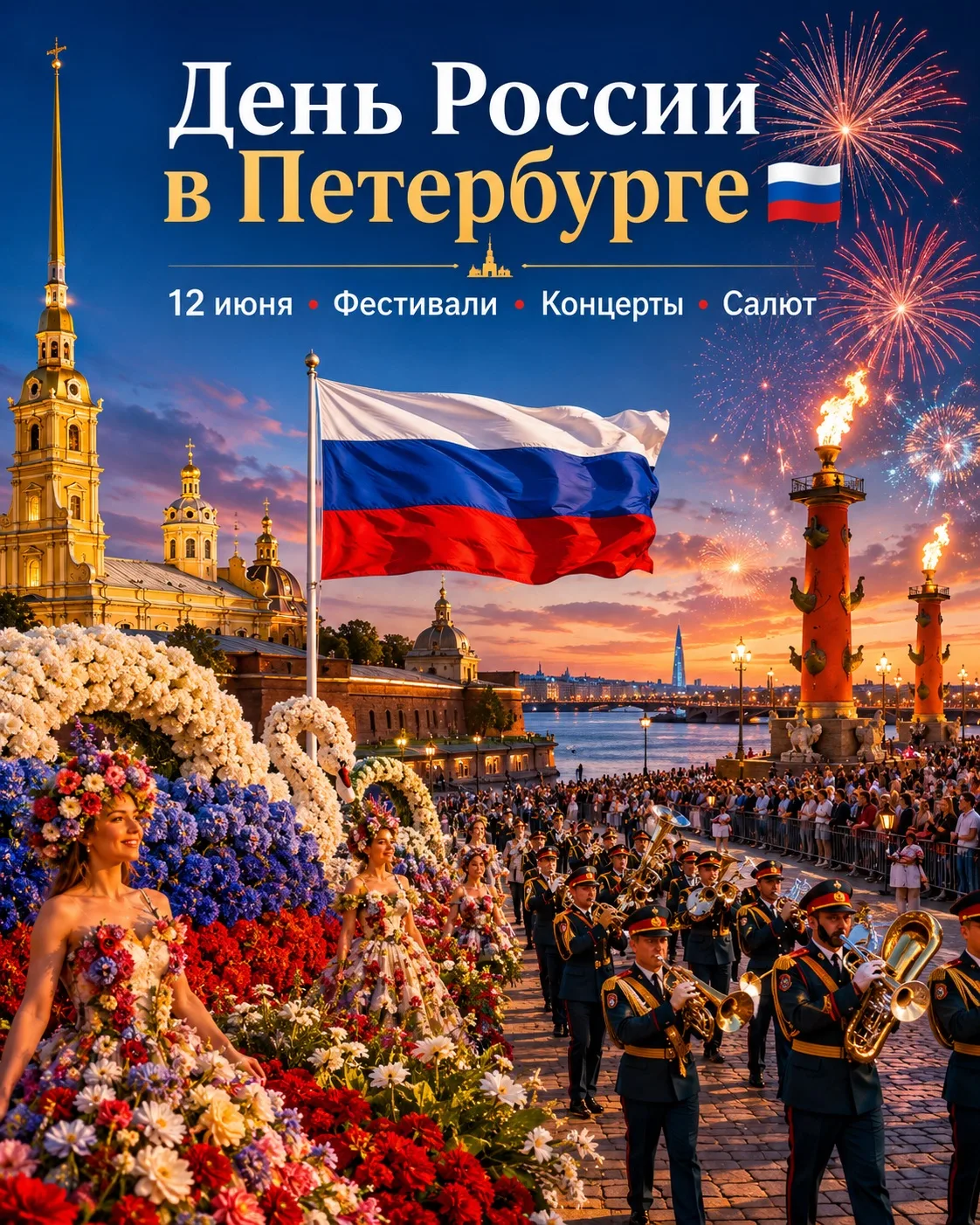В День России 12 июня 2026 года в Санкт-Петербурге пройдут масштабные мероприятия, которые станут це