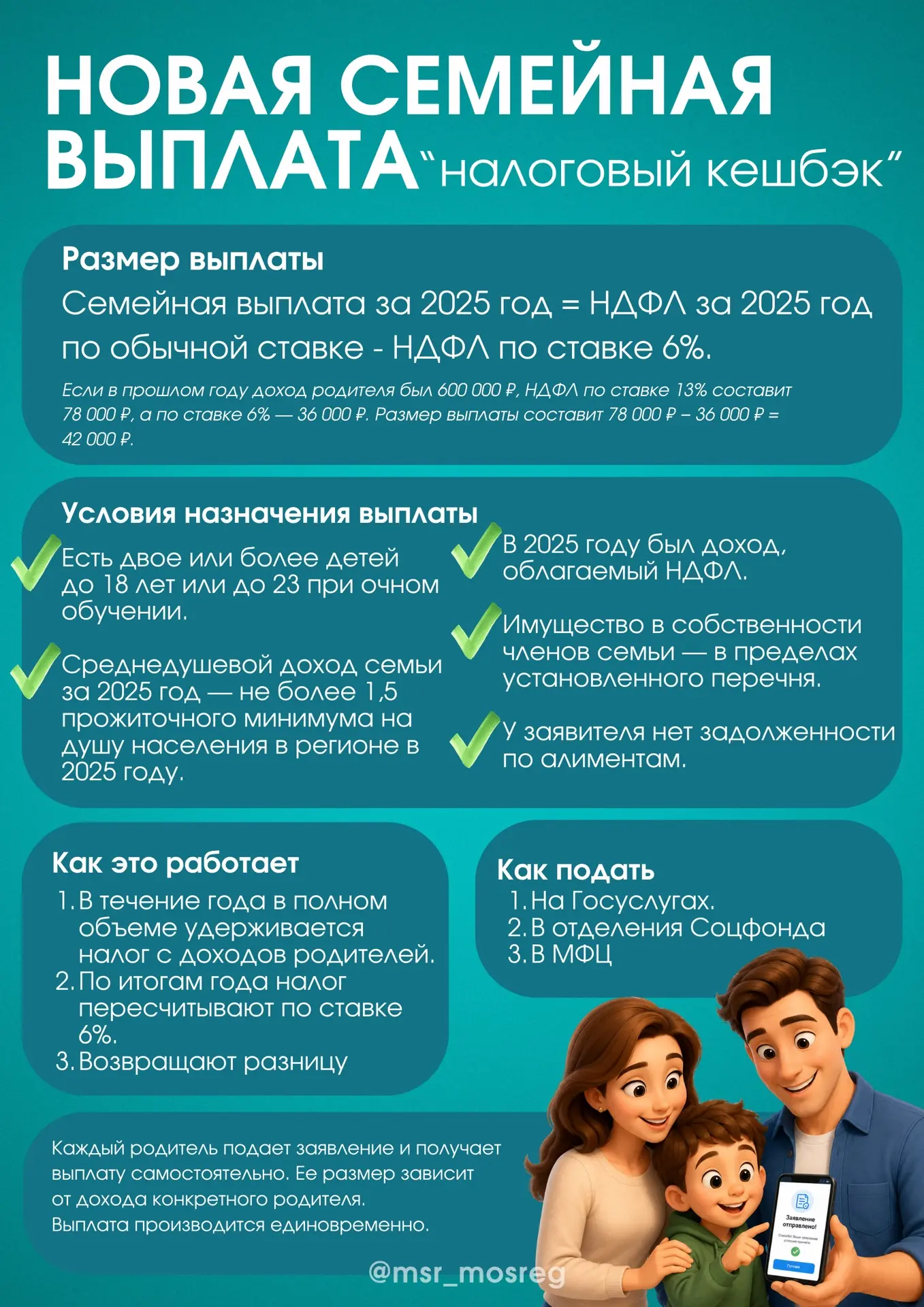 🧑‍🧑‍🧒‍🧒 Новая семейная выплата уже доступна на Госуслугах