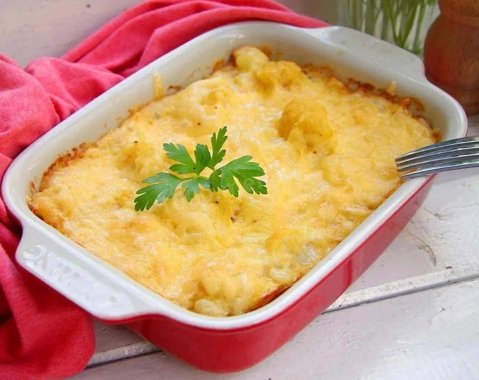 Запечённая цветная капуста с сыром и яйцом