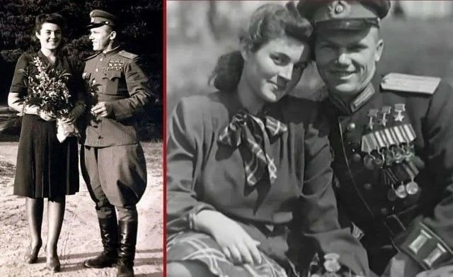 Иван Никитович Кожедуб с женой Вероникой Николаевной.

У прославленного советского лётчика 8 июня де