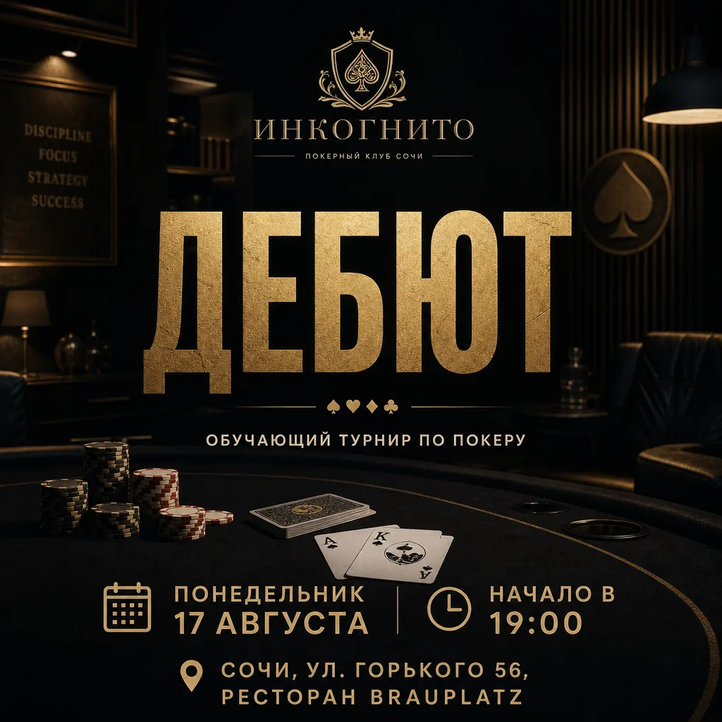 🎭 "ДЕБЮТ". Обучающий турнир по покеру