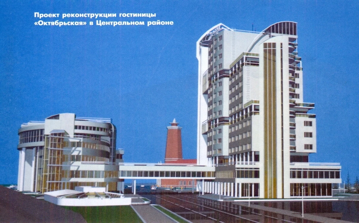 Один из вариантов реорганизации гостиницы «Октябрьская» (сориентироваться можно по заме...