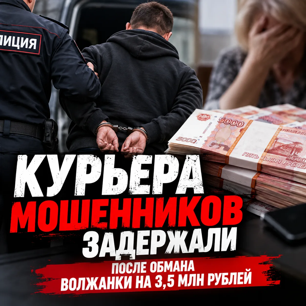 🚔 Курьера мошенников задержали после обмана волжанки на 3,5 млн рублей