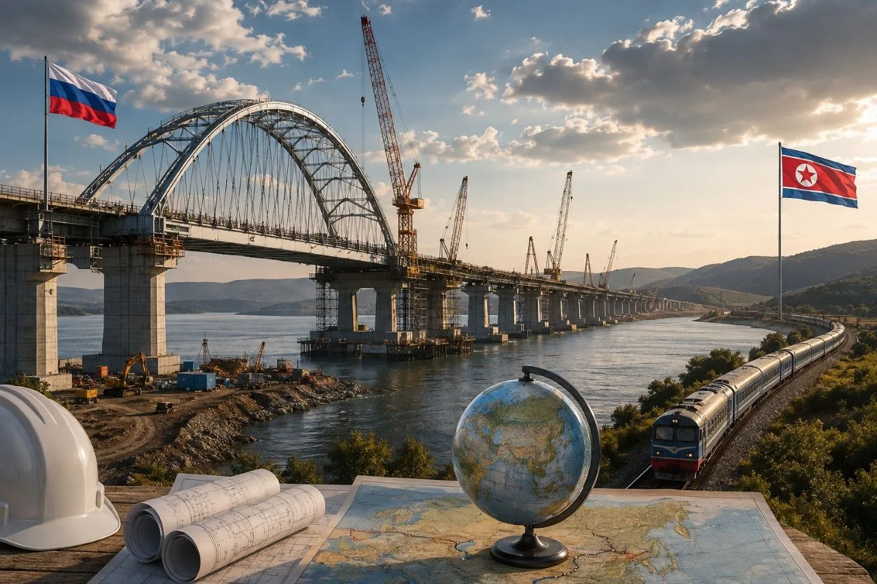 🇰🇵 Строительство моста между Россией и КНДР почти завершено, оно закончится в этом го...