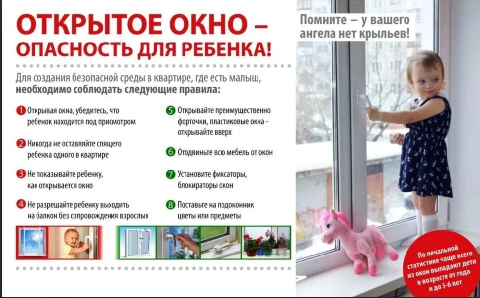 Открытые окна — скрытая угроза для детей!
