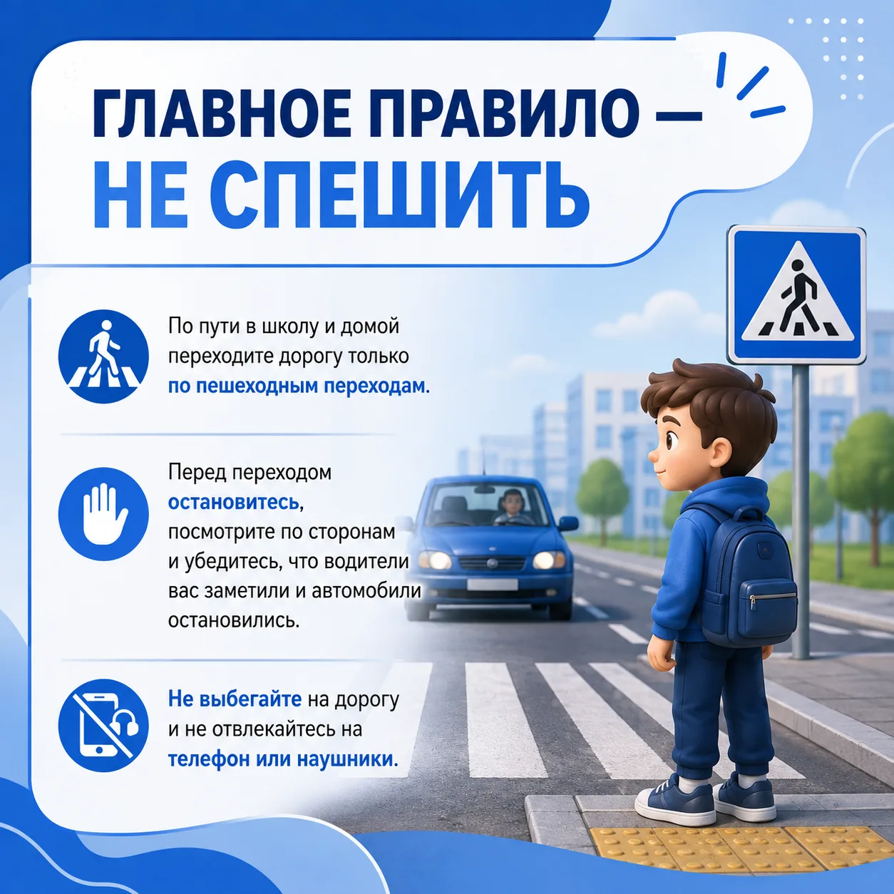 Безопасный путь в школу начинается с простых правил