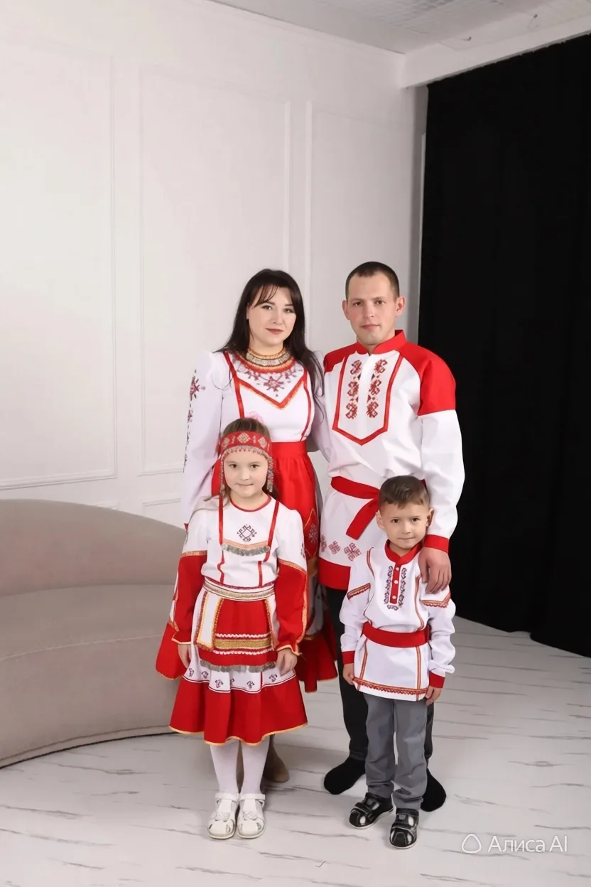 Семья Сиротиных - участник фоточелленджа "Моя семья в национальном костюме" приуроченного к празднов
