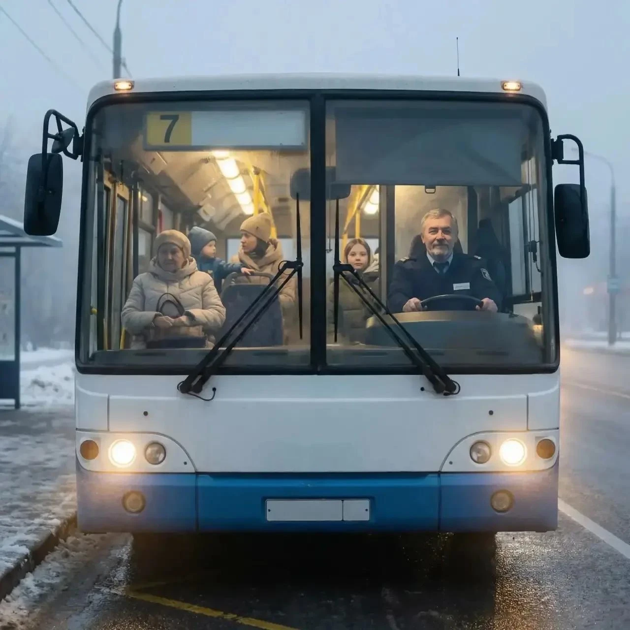 Эта история произошла в декабре. Рано утром я стоял на остановке и ждал троллейбус. Шёл...