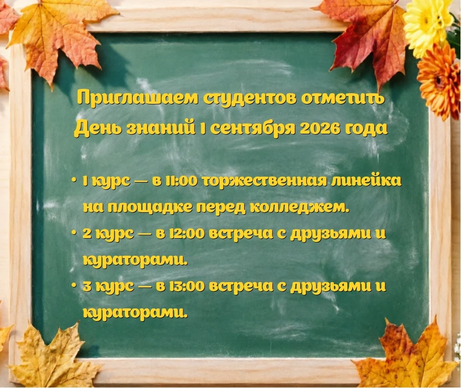 ✏ 1 сентября 2026 — Линейка