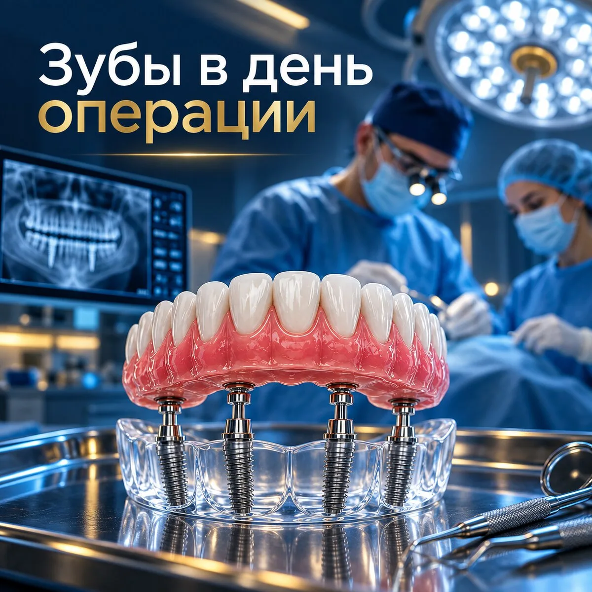 Зубной протез на 4 имплантах в Брянске от 194 600 ₽