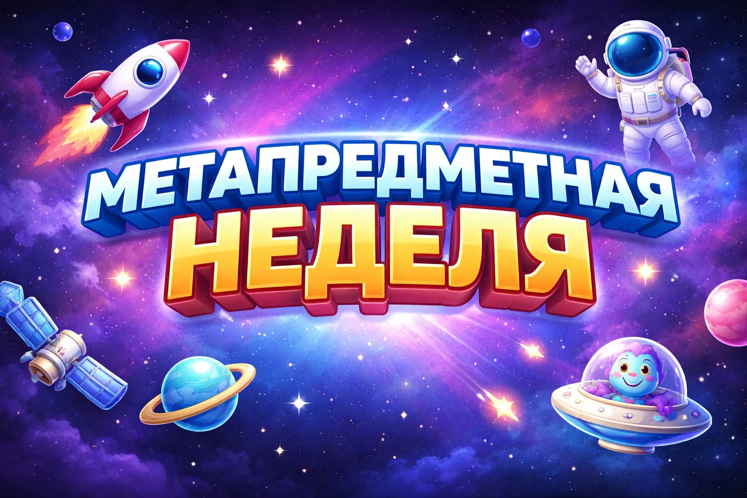 🚀 Поехали!  Сегодня стартовала метапредметная неделя, посвящённая космосу🌌  Впереди — целая неделя у